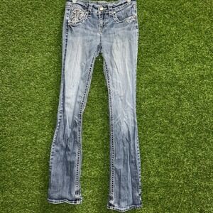 Grace in LA Embellished Bootcut Jeans‎ Size 7/27 Rhinestones Denim Y2K